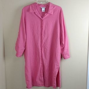 UNIFORM John Paul Richard Pink Linen Shirt Slits